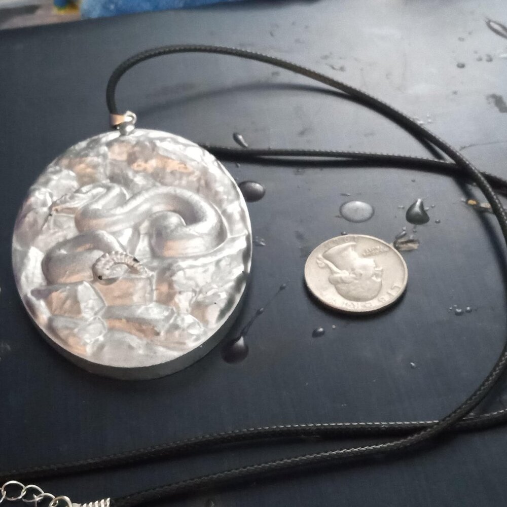 Handmade Silver Snake Pendant Necklace